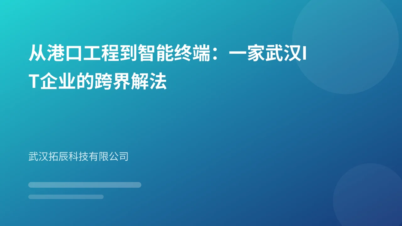 从港口工程到智能终端：一家武汉IT企业的跨界解法